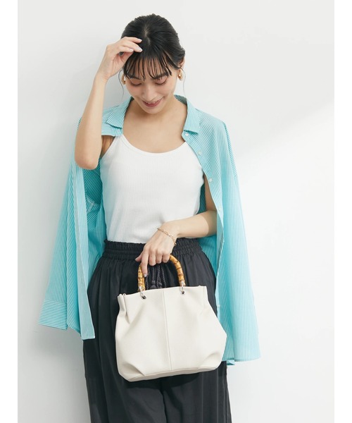 Green　Parks（グリーンパークス）の「カップ付きリブインナー＊（タンクトップ・レディース・ホワイト/ブラック/ブラウン/ホワイト系その他2・FREE）」の13枚目の写真