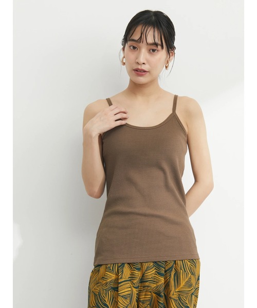 Green　Parks（グリーンパークス）の「カップ付きリブインナー＊（タンクトップ・レディース・ホワイト/ブラック/ブラウン/ホワイト系その他2・FREE）」の6枚目の写真