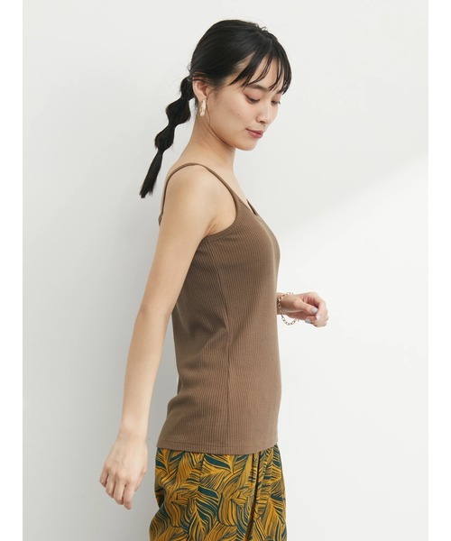 Green　Parks（グリーンパークス）の「カップ付きリブインナー＊（タンクトップ・レディース・ホワイト/ブラック/ブラウン/ホワイト系その他2・FREE）」の7枚目の写真