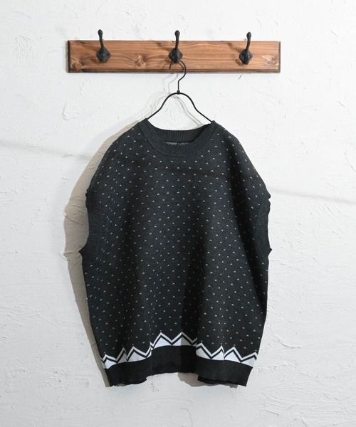 バーズアイジャガード ビッグベスト レディース メンズ