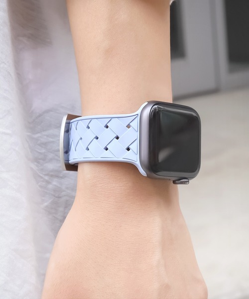 Urban Coral（アーバンコーラル）の「Apple Watch Band / アップルウォッチ バンド くすみカラー編み込みシリコン / Urban Coral（デジタル腕時計・レディース・ライトグレー/パープル/ネイビー/レッド/ミント/ラベンダー/ブルー系その他/パープル系その他/ピンク系その他/オレンジ系その他/ベージュ系その他/ブラウン系その他/グレー系その他/パープル系その他2/グレー/カーキ/ブラック・40mm）」の10枚目の写真
