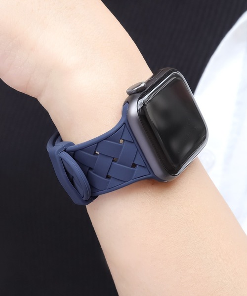 Urban Coral（アーバンコーラル）の「Apple Watch Band / アップルウォッチ バンド くすみカラー編み込みシリコン / Urban Coral（デジタル腕時計・レディース・ライトグレー/パープル/ネイビー/レッド/ミント/ラベンダー/ブルー系その他/パープル系その他/ピンク系その他/オレンジ系その他/ベージュ系その他/ブラウン系その他/グレー系その他/パープル系その他2/グレー/カーキ/ブラック・40mm）」の9枚目の写真