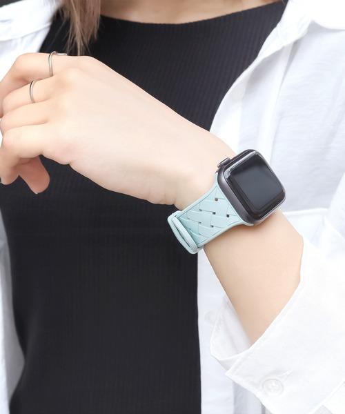 Urban Coral（アーバンコーラル）の「Apple Watch Band / アップルウォッチ バンド くすみカラー編み込みシリコン / Urban Coral（デジタル腕時計・レディース・ライトグレー/パープル/ネイビー/レッド/ミント/ラベンダー/ブルー系その他/パープル系その他/ピンク系その他/オレンジ系その他/ベージュ系その他/ブラウン系その他/グレー系その他/パープル系その他2/グレー/カーキ/ブラック・40mm）」の8枚目の写真