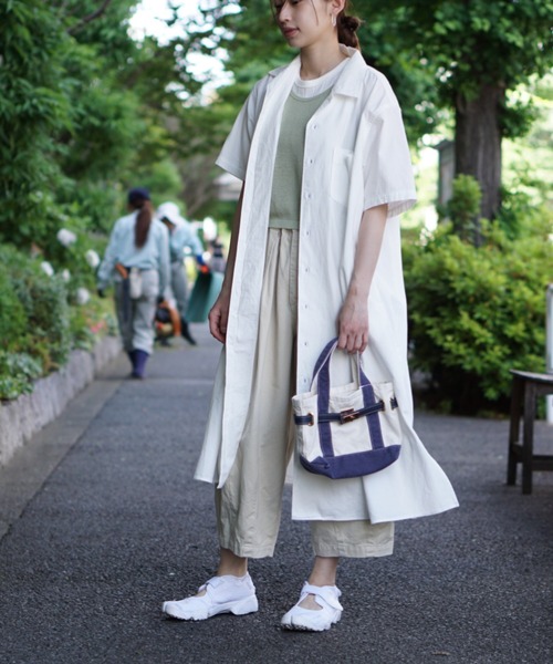 HARVESTY（ハーベスティ）の「HARVESTY/ハーベスティー　SS SHIRTS ROBE CHAMBRA半袖シャツローブシャンブレー（ワンピース・レディース・チャコールグレー/オフホワイト/インディゴブルー・2/1）」の8枚目の写真