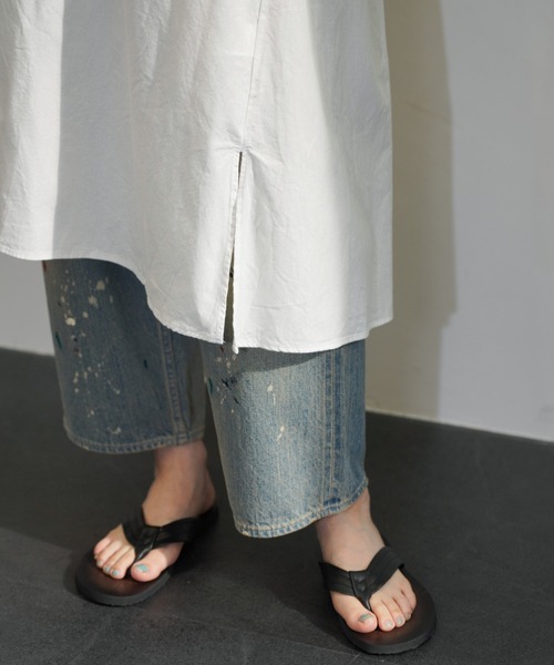 HARVESTY（ハーベスティ）の「HARVESTY/ハーベスティー　SS SHIRTS ROBE CHAMBRA半袖シャツローブシャンブレー（ワンピース・レディース・チャコールグレー/オフホワイト/インディゴブルー・2/1）」の6枚目の写真