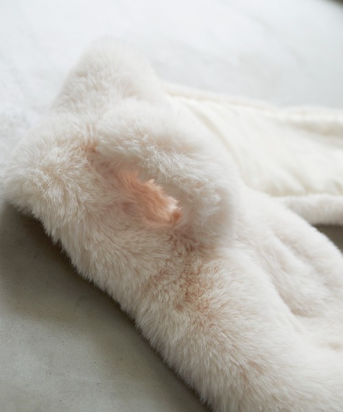 bulle de savon（ビュルデサボン）の「フェイクファー　ribbon tippet（ストール/ショール・レディース・ホワイト/グリーン・FREE）」の18枚目の写真