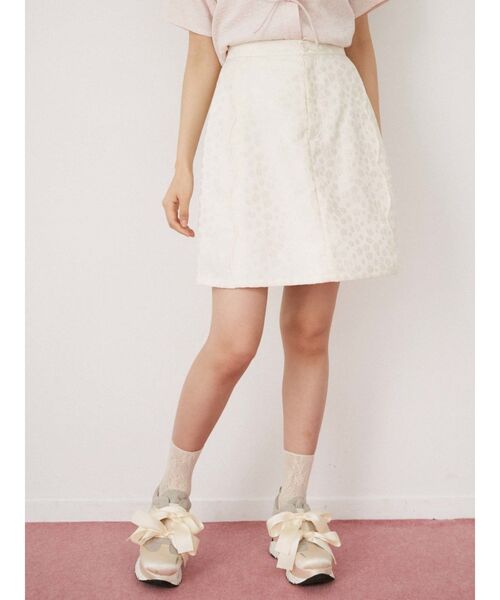 merry jenny（メリージェニー）の「flowerスカラップミニスカート（スカート・レディース・アイボリー/ブラック・FREE）」の3枚目の写真