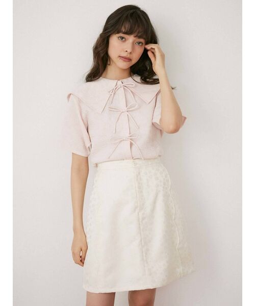 merry jenny（メリージェニー）の「flowerスカラップミニスカート（スカート・レディース・アイボリー/ブラック・FREE）」の6枚目の写真