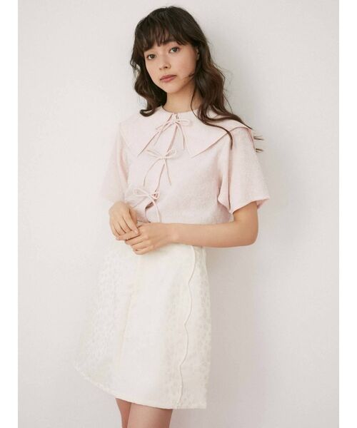 merry jenny（メリージェニー）の「flowerスカラップミニスカート（スカート・レディース・アイボリー/ブラック・FREE）」の7枚目の写真