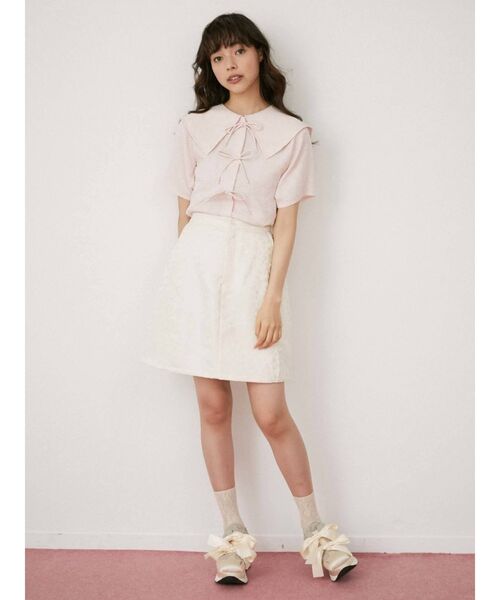 merry jenny（メリージェニー）の「flowerスカラップミニスカート（スカート・レディース・アイボリー/ブラック・FREE）」の9枚目の写真