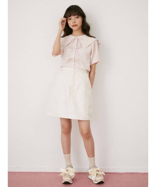 merry jenny（メリージェニー）の「flowerスカラップミニスカート（スカート・レディース・アイボリー/ブラック・FREE）」の10枚目の写真