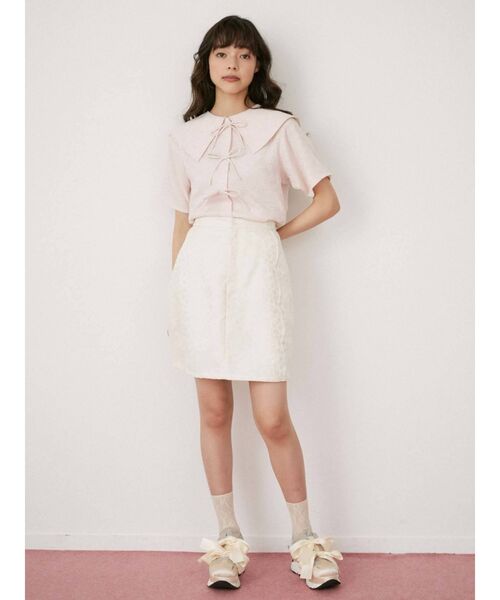 merry jenny（メリージェニー）の「flowerスカラップミニスカート（スカート・レディース・アイボリー/ブラック・FREE）」の11枚目の写真