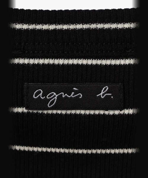 agnes b.(アニエスベー)の「ボーダー リブ タンクトップ "Iguane"(Tシャツ/カットソー・レディース・ブラック・1/2/3)」の6枚目の写真
