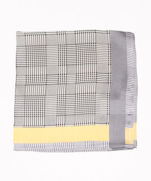 TONAL（トーナル）の「グレンチェックラインシルクスカーフ（ストール/ショール・レディース・イエロー/オレンジ・FREE）」の2枚目の写真