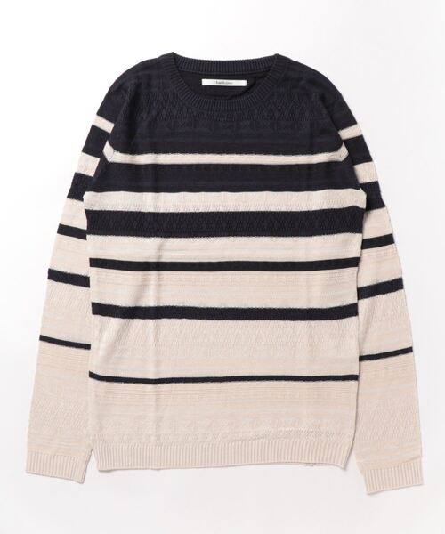 hardcover(ハードカバー)の「【z】hardcover/スプリングL/Sボーダーニット(ニット/セーター・レディース・オフホワイト/サックスブルー/ブルー系その他・SMALL)」の3枚目の写真