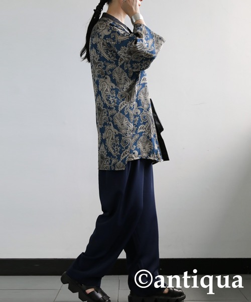 antiqua（アンティカ）の「主役級の存在感。アンティークペイズリー柄シャツ（シャツ/ブラウス・レディース・レッド/ネイビー・FREE）」の6枚目の写真