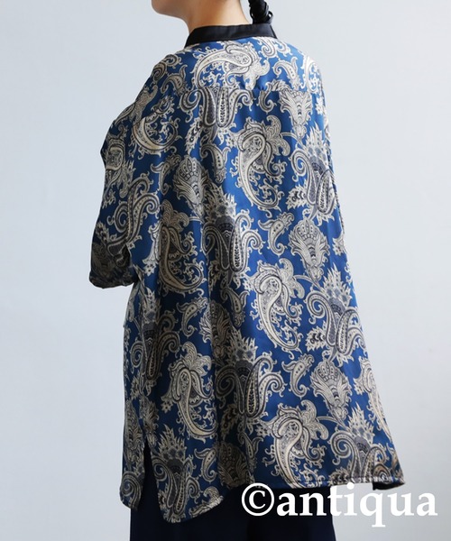 antiqua（アンティカ）の「主役級の存在感。アンティークペイズリー柄シャツ（シャツ/ブラウス・レディース・レッド/ネイビー・FREE）」の3枚目の写真