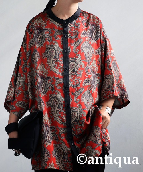 antiqua（アンティカ）の「主役級の存在感。アンティークペイズリー柄シャツ（シャツ/ブラウス・レディース・レッド/ネイビー・FREE）」の17枚目の写真
