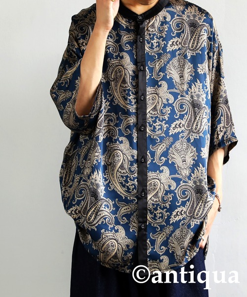 antiqua（アンティカ）の「主役級の存在感。アンティークペイズリー柄シャツ（シャツ/ブラウス・レディース・レッド/ネイビー・FREE）」の14枚目の写真