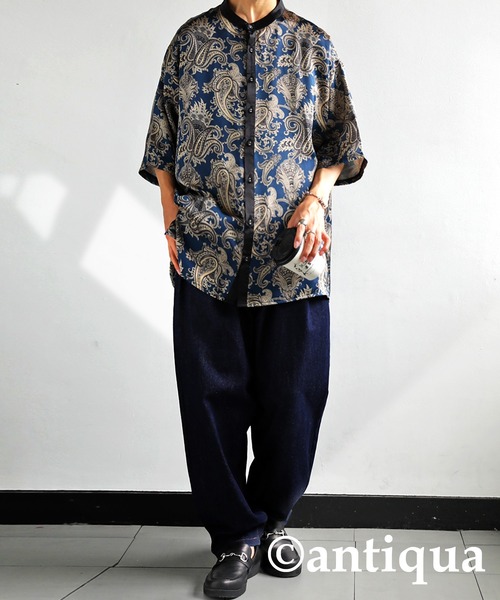 antiqua（アンティカ）の「主役級の存在感。アンティークペイズリー柄シャツ（シャツ/ブラウス・レディース・レッド/ネイビー・FREE）」の16枚目の写真