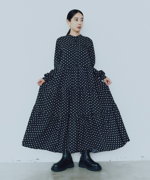 ドットティアードワンピース（ワンピース）｜manana suerte