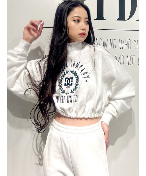 GYDA（ジェイダ）の「GYDA×DC HILLS COLLEGE ハイネックショートスウェットトップス（スウェット・レディース・ブラック/オフホワイト/ダークオレンジ・FREE）」の13枚目の写真