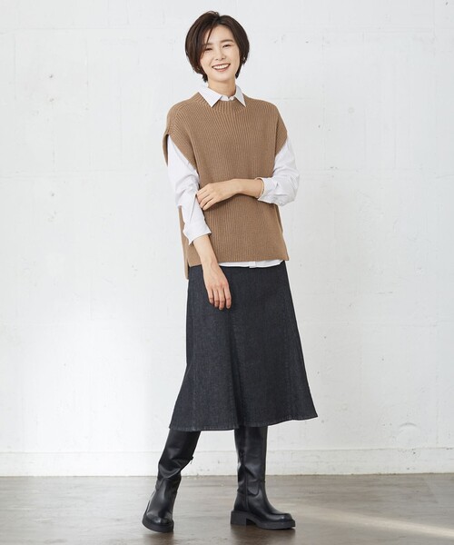 J.PRESS Ladies(J.プレス レディス)の「【洗える】ストレッチブロードストライプ シャツカラー ブラウス(シャツ/ブラウス・レディース・グレー系1/ベージュ系1/サックスブルー系1・XS)」の5枚目の写真