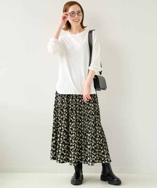 JOURNAL STANDARD relume（ジャーナルスタンダード　レリューム）の「■《追加4》USAコットンロングラウンドプルオーバー（Tシャツ/カットソー・レディース・ホワイト・FREE）」の2枚目の写真