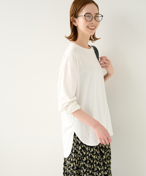 JOURNAL STANDARD relume（ジャーナルスタンダード　レリューム）の「■《追加4》USAコットンロングラウンドプルオーバー（Tシャツ/カットソー・レディース・ホワイト・FREE）」の6枚目の写真