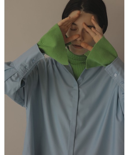 Re:EDIT（リエディ）の「[新色追加][2022A/W COLLECTION]リブフレアスリーブプルオーバー（ニット/セーター・レディース・パープル/イエロー/アイボリー/ブラック/グリーン/グレー/オレンジ/モカ/ブルー/ブラック系その他・LARGE/MEDIUM）」の7枚目の写真