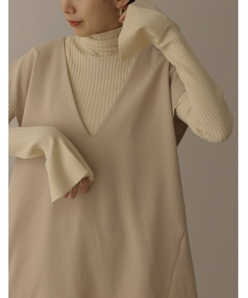 Re:EDIT（リエディ）の「[新色追加][2022A/W COLLECTION]リブフレアスリーブプルオーバー（ニット/セーター・レディース・パープル/イエロー/アイボリー/ブラック/グリーン/グレー/オレンジ/モカ/ブルー/ブラック系その他・LARGE/MEDIUM）」の11枚目の写真