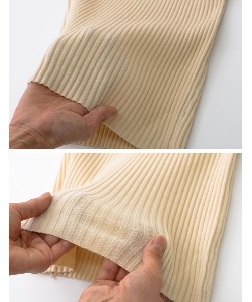 Re:EDIT（リエディ）の「[新色追加][2022A/W COLLECTION]リブフレアスリーブプルオーバー（ニット/セーター・レディース・パープル/イエロー/アイボリー/ブラック/グリーン/グレー/オレンジ/モカ/ブルー/ブラック系その他・LARGE/MEDIUM）」の12枚目の写真