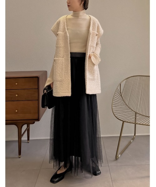 Re:EDIT（リエディ）の「[新色追加][2022A/W COLLECTION]リブフレアスリーブプルオーバー（ニット/セーター・レディース・パープル/イエロー/アイボリー/ブラック/グリーン/グレー/オレンジ/モカ/ブルー/ブラック系その他・LARGE/MEDIUM）」の20枚目の写真