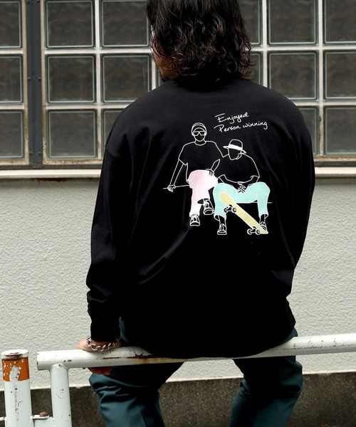 BACK NUMBER（バックナンバー）の「【BACK NUMBER】イラストプリントロンＴ（Tシャツ/カットソー・メンズ・ケリーグリーン/ホワイト/ブラック・L/S/XL/M）」の14枚目の写真
