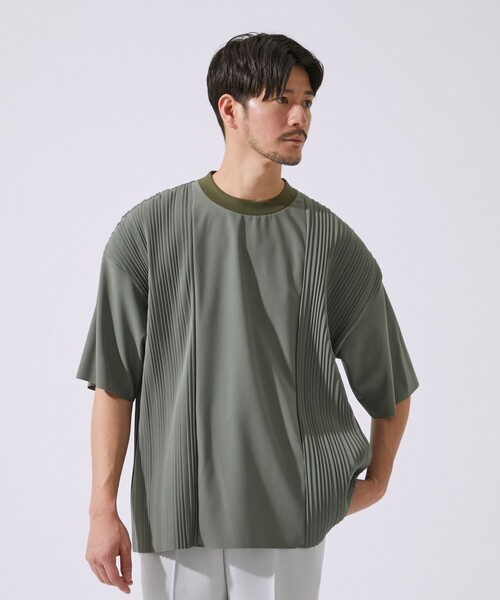 UNITED TOKYO(ユナイテッドトウキョウ)の「サイドプリーツT(Tシャツ/カットソー・メンズ・ブラック系その他2/ホワイト/カーキ・2/1)」の9枚目の写真