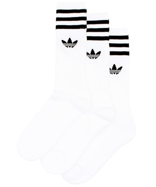 adidas（アディダス）の「3足セット ユニセックス アディダス ソックス adidas SOLID CREW SOCKS（ソックス/靴下・メンズ・ホワイト/ブラック/レッド・24cm/27cm）」の2枚目の写真