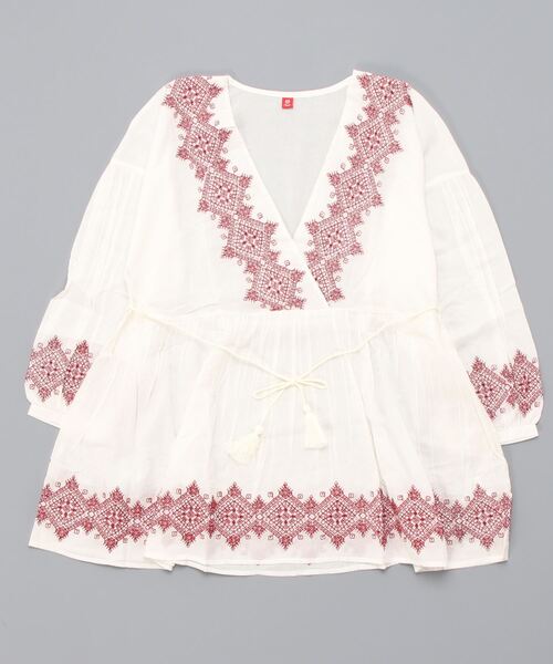 チャイハネ（チャイハネ）の「【チャイハネ】ジプラス刺繍トップス（その他トップス・レディース・グリーン/ブラウン/ホワイト・FREE）」の4枚目の写真