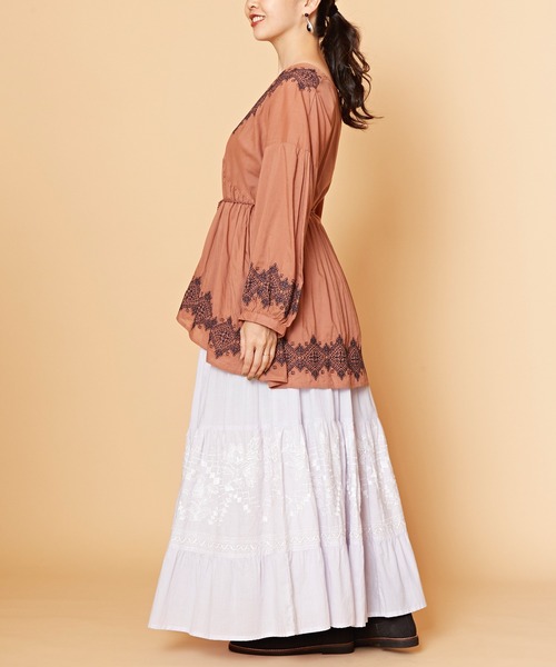 チャイハネ（チャイハネ）の「【チャイハネ】ジプラス刺繍トップス（その他トップス・レディース・グリーン/ブラウン/ホワイト・FREE）」の13枚目の写真