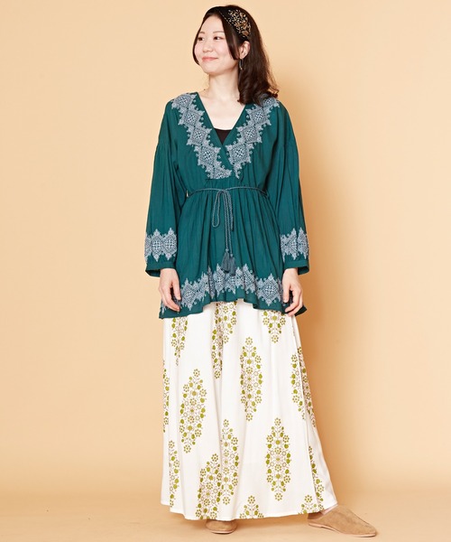 チャイハネ（チャイハネ）の「【チャイハネ】ジプラス刺繍トップス（その他トップス・レディース・グリーン/ブラウン/ホワイト・FREE）」の17枚目の写真