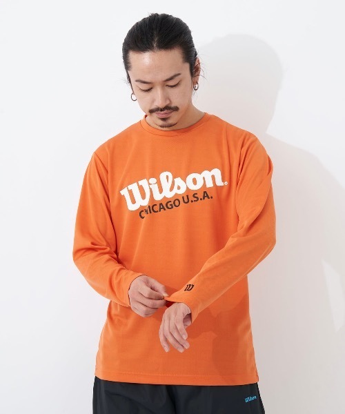 wilson(ウィルソン)の「【WILSON:ウィルソン】ドライメッシュグラフィックロングTシャツ(Tシャツ/カットソー・メンズ・ホワイト/ブラック/オレンジ・MEDIUM/LARGE/X-LARGE)」の3枚目の写真