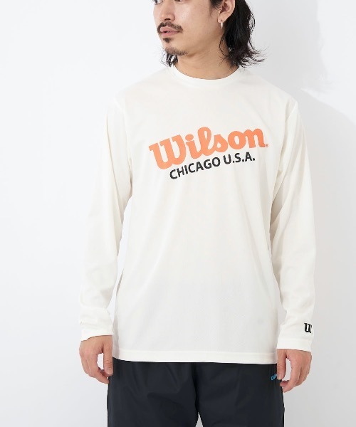 wilson(ウィルソン)の「【WILSON:ウィルソン】ドライメッシュグラフィックロングTシャツ(Tシャツ/カットソー・メンズ・ホワイト/ブラック/オレンジ・MEDIUM/LARGE/X-LARGE)」の9枚目の写真