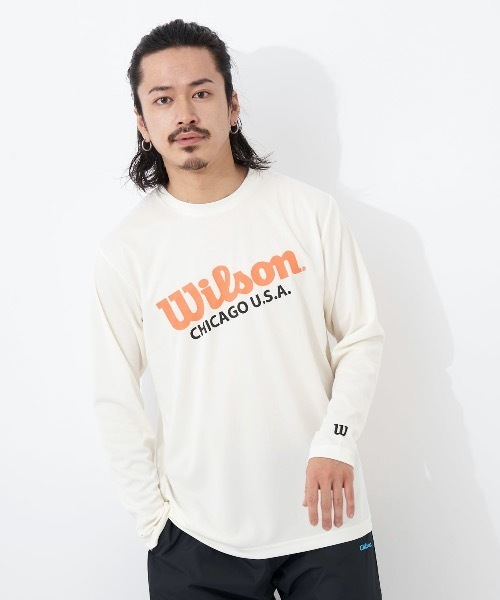 wilson(ウィルソン)の「【WILSON:ウィルソン】ドライメッシュグラフィックロングTシャツ(Tシャツ/カットソー・メンズ・ホワイト/ブラック/オレンジ・MEDIUM/LARGE/X-LARGE)」の8枚目の写真