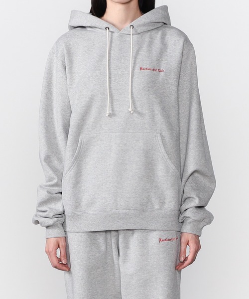 Bshop(ビショップ)の「Handkerchief Club | 裏毛スウェットフーディー WOMEN(パーカー・レディース・グレー/グリーン・0)」の5枚目の写真