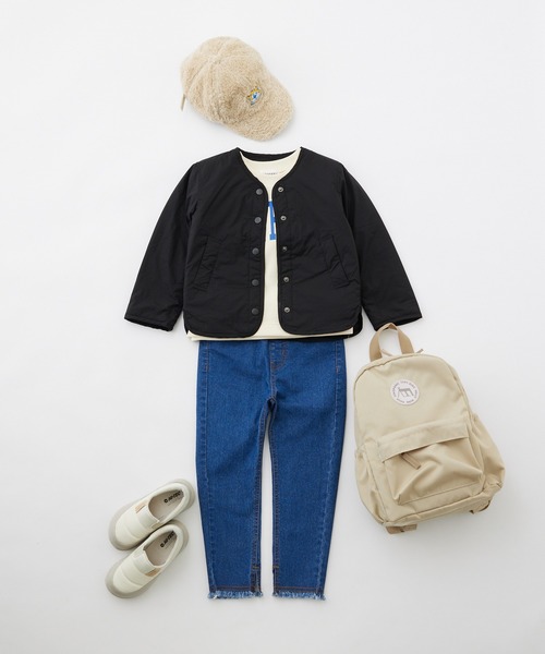 CIAOPANIC TYPY（チャオパニックティピー）の「□【KIDS】OSORO AIRTECH キルティングリバーシブルノーカラージャケット（ノーカラージャケット・キッズ・ブラック/カーキ・XXL/XL/L/S/M）」の13枚目の写真