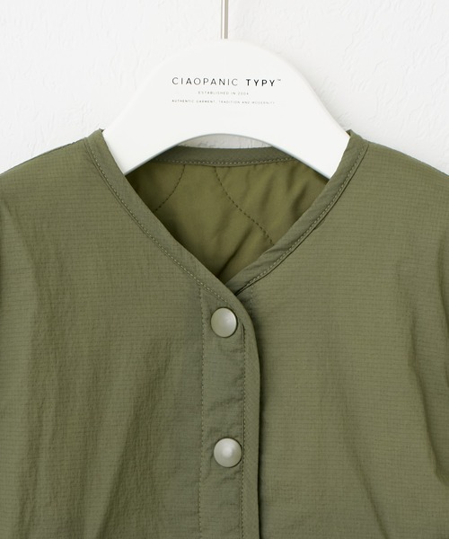 CIAOPANIC TYPY（チャオパニックティピー）の「□【KIDS】OSORO AIRTECH キルティングリバーシブルノーカラージャケット（ノーカラージャケット・キッズ・ブラック/カーキ・XXL/XL/L/S/M）」の8枚目の写真