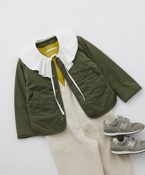 CIAOPANIC TYPY（チャオパニックティピー）の「□【KIDS】OSORO AIRTECH キルティングリバーシブルノーカラージャケット（ノーカラージャケット・キッズ・ブラック/カーキ・XXL/XL/L/S/M）」の19枚目の写真