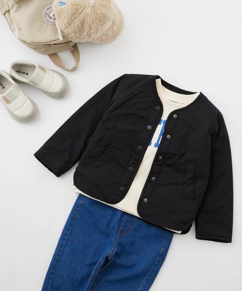 CIAOPANIC TYPY（チャオパニックティピー）の「□【KIDS】OSORO AIRTECH キルティングリバーシブルノーカラージャケット（ノーカラージャケット・キッズ・ブラック/カーキ・XXL/XL/L/S/M）」の16枚目の写真