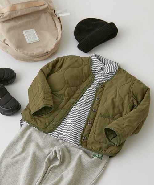 CIAOPANIC TYPY（チャオパニックティピー）の「□【KIDS】OSORO AIRTECH キルティングリバーシブルノーカラージャケット（ノーカラージャケット・キッズ・ブラック/カーキ・XXL/XL/L/S/M）」の17枚目の写真