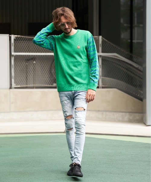 STUD MUFFIN（スタッドマフィン）の「STUD MUFFIN/スタッドマフィン/グラフィティニットロングスリーブ（ニット/セーター・メンズ・ブラック/グリーン/ベージュ・3/2）」の9枚目の写真