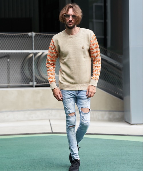 STUD MUFFIN（スタッドマフィン）の「STUD MUFFIN/スタッドマフィン/グラフィティニットロングスリーブ（ニット/セーター・メンズ・ブラック/グリーン/ベージュ・3/2）」の13枚目の写真